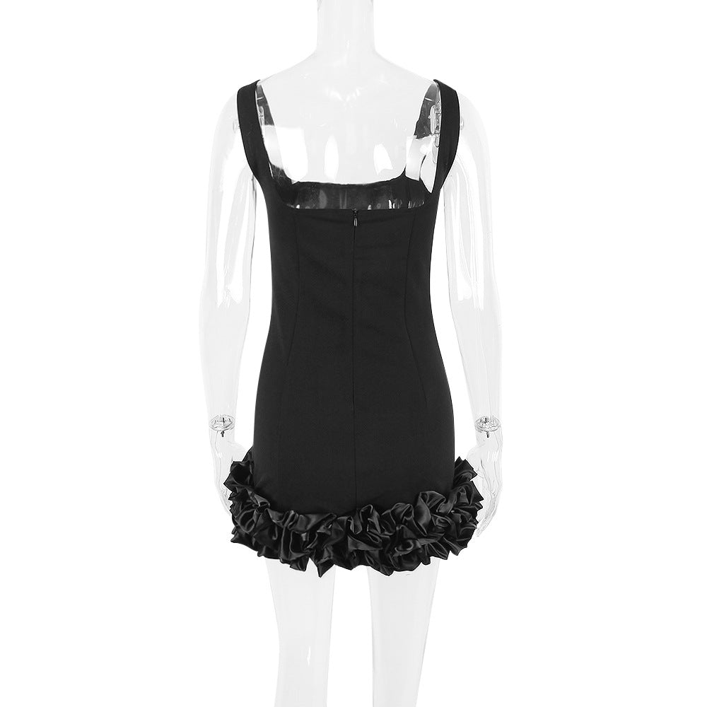 Chic French Backless Slip Dress