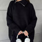 High Collar Zipped Knitted Sweater Suit Set