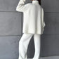 High Collar Zipped Knitted Sweater Suit Set