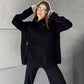 High Collar Zipped Knitted Sweater Suit Set
