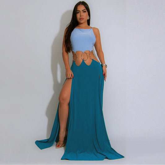 Sexy Backless High Slit Dress