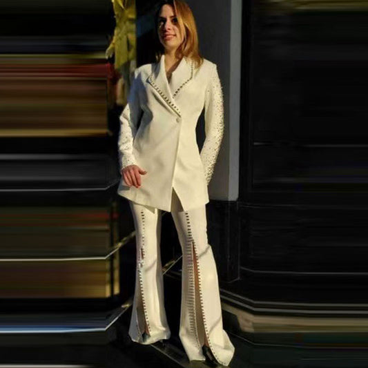 Beaded Elegance Blazer Set
