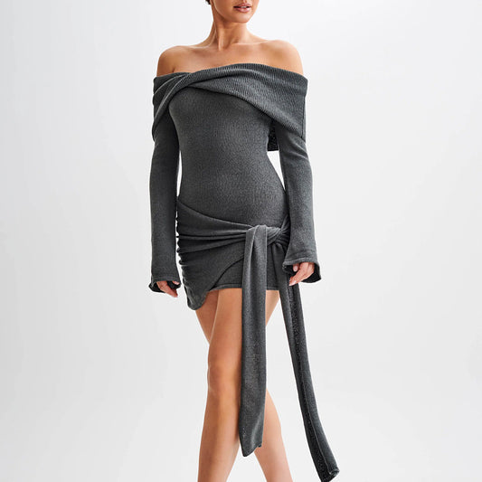 Knitted Temptation Lace-Up Dress