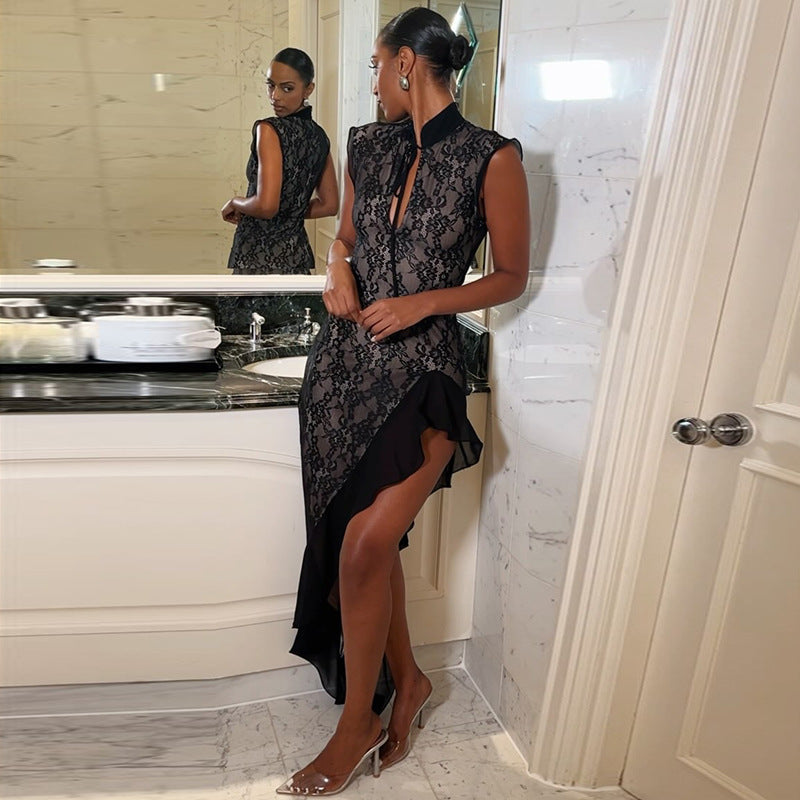 Dark Bloom Silhouette Dress