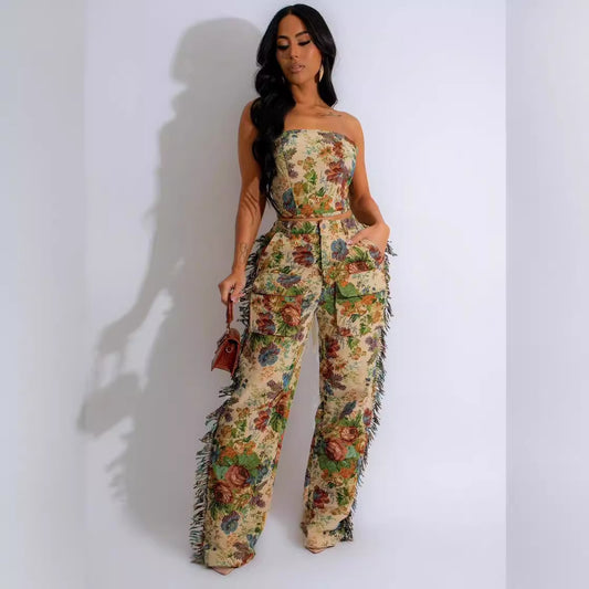 Sultry Jacquard Tassel Duo