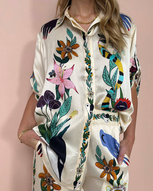 Artistic Graffiti Print Casual Suit