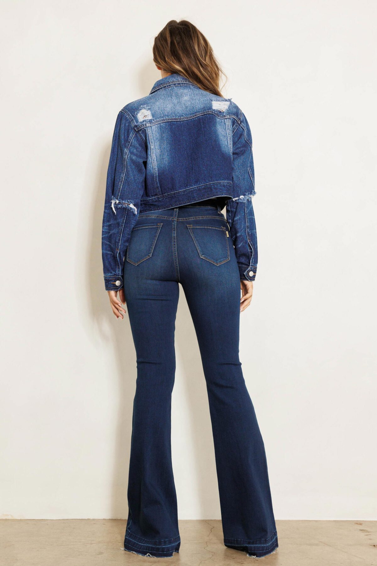 High Rise Flare Faded Wash Jeans - Image 3