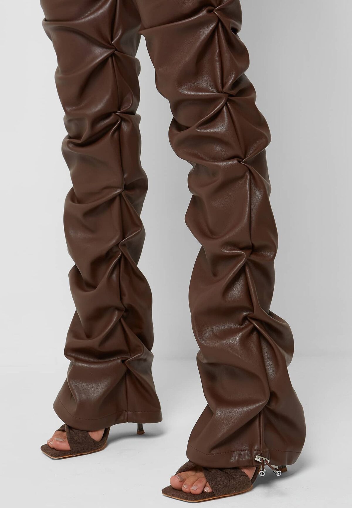 Stacked Leather Shape Pants - Image 3