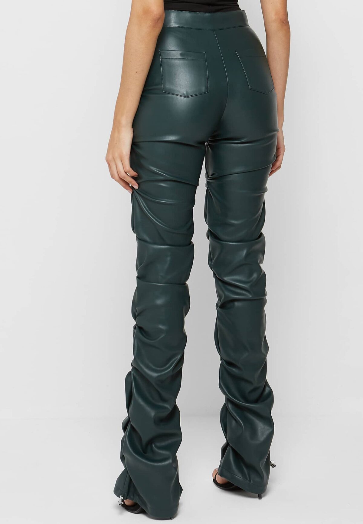 Stacked Leather Shape Pants - Image 3