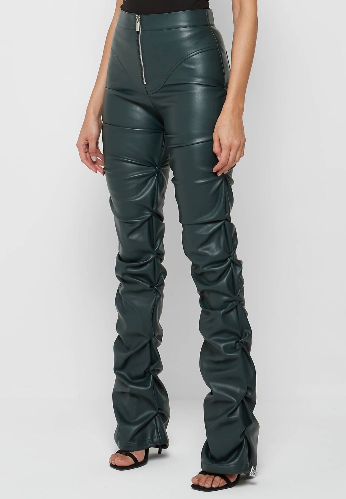 Stacked Leather Shape Pants - Image 2