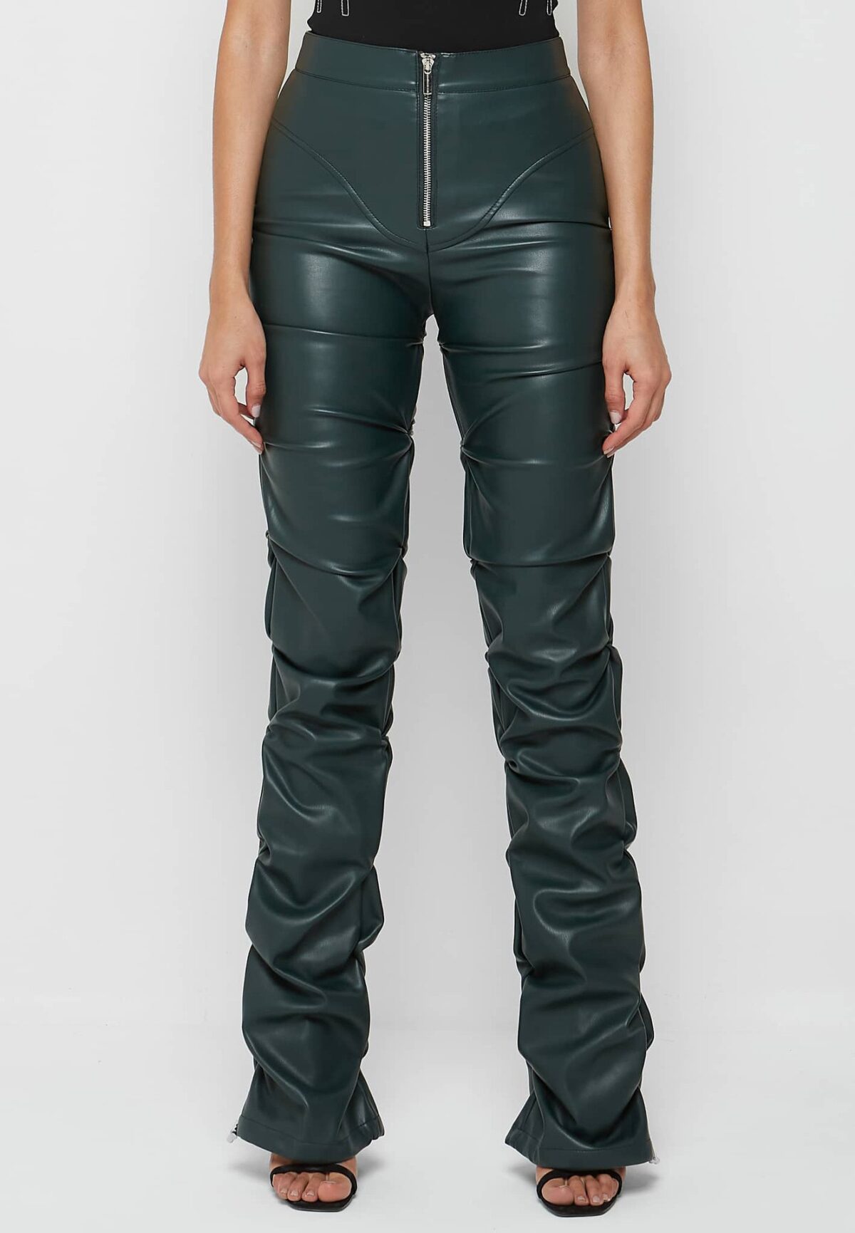 Stacked Leather Shape Pants