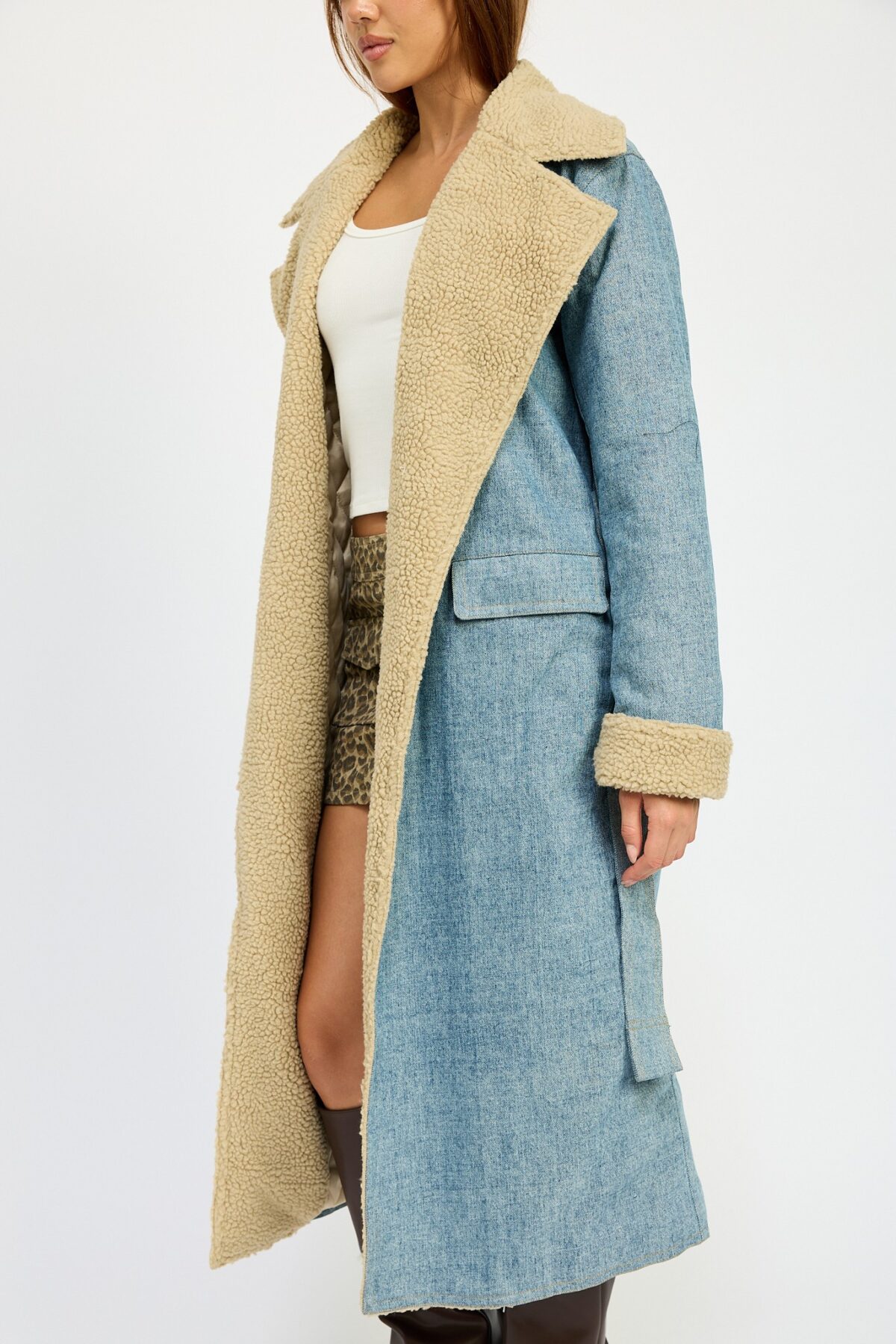 Urban Edge Denim Overcoat - Image 2