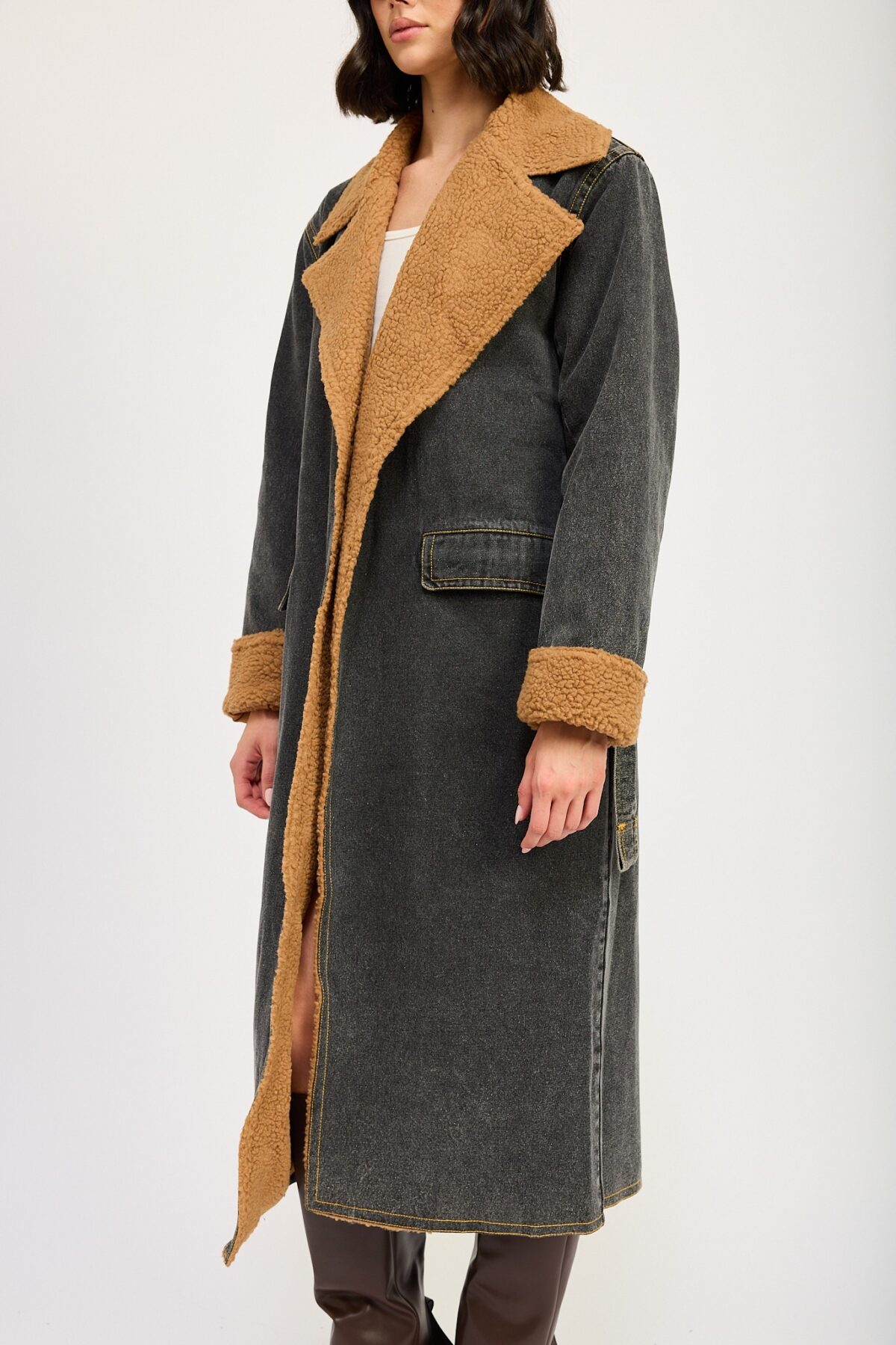 Urban Edge Denim Overcoat - Image 7