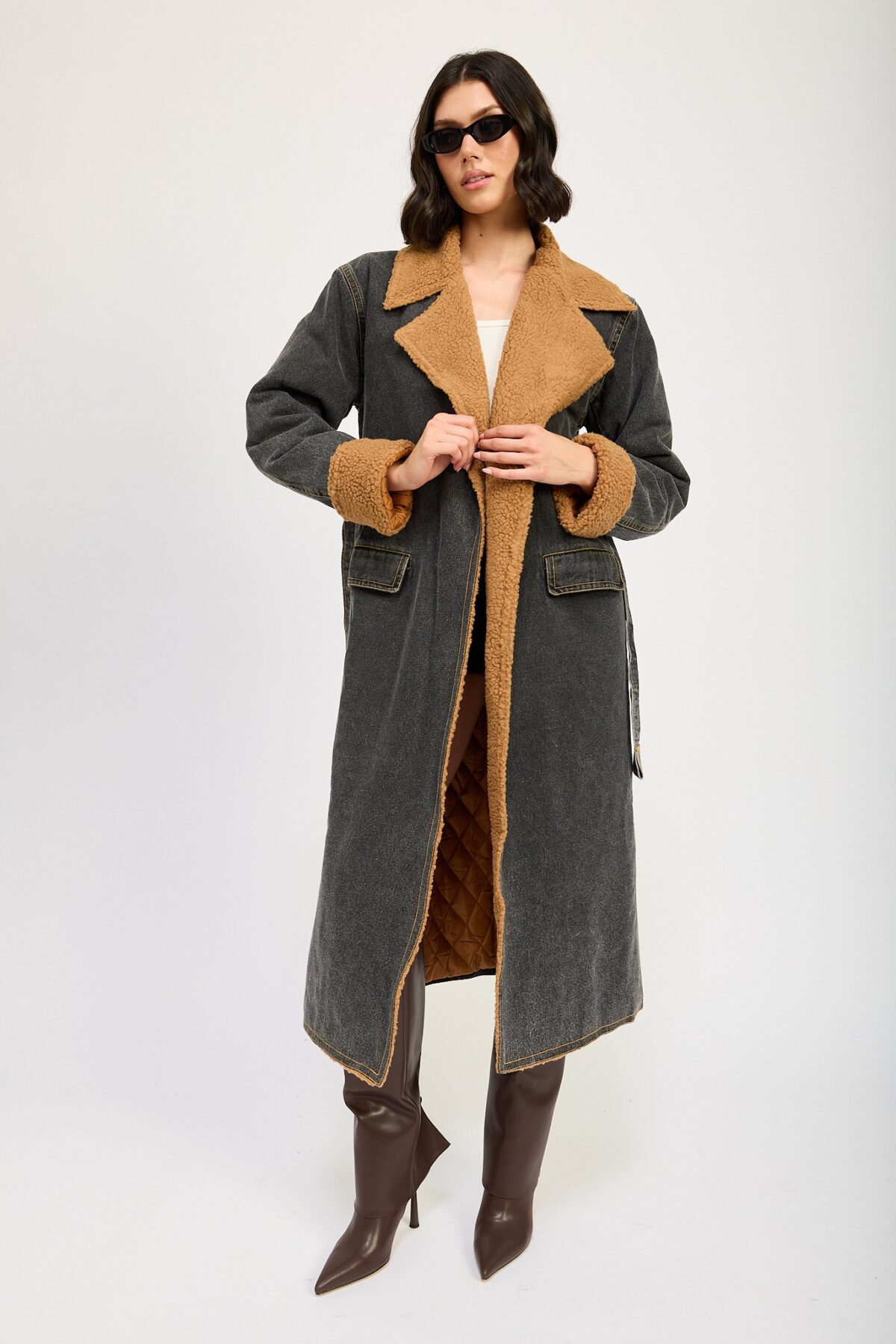 Urban Edge Denim Overcoat - Image 9