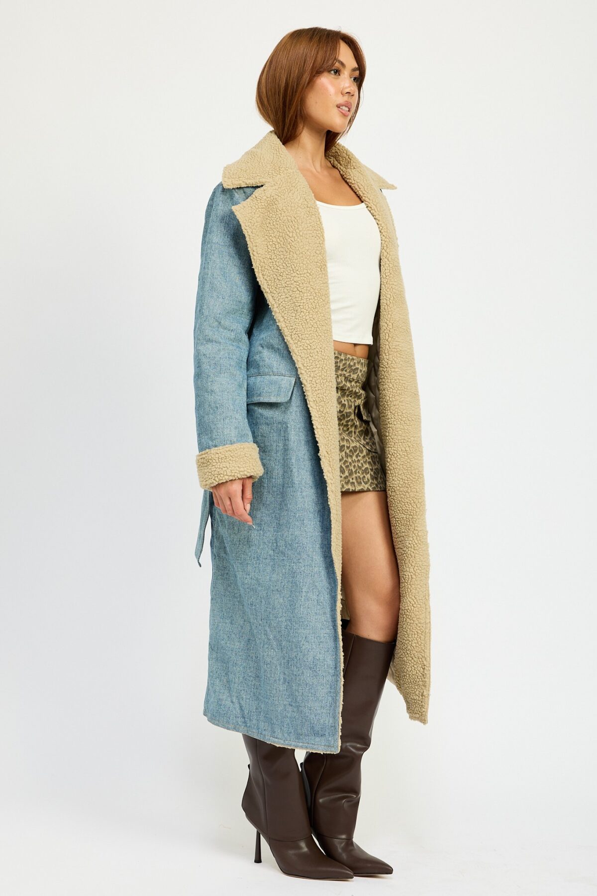 Urban Edge Denim Overcoat - Image 4