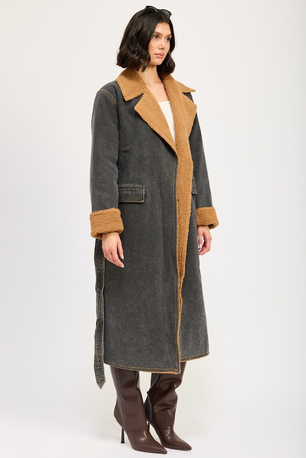 Urban Edge Denim Overcoat - Image 10