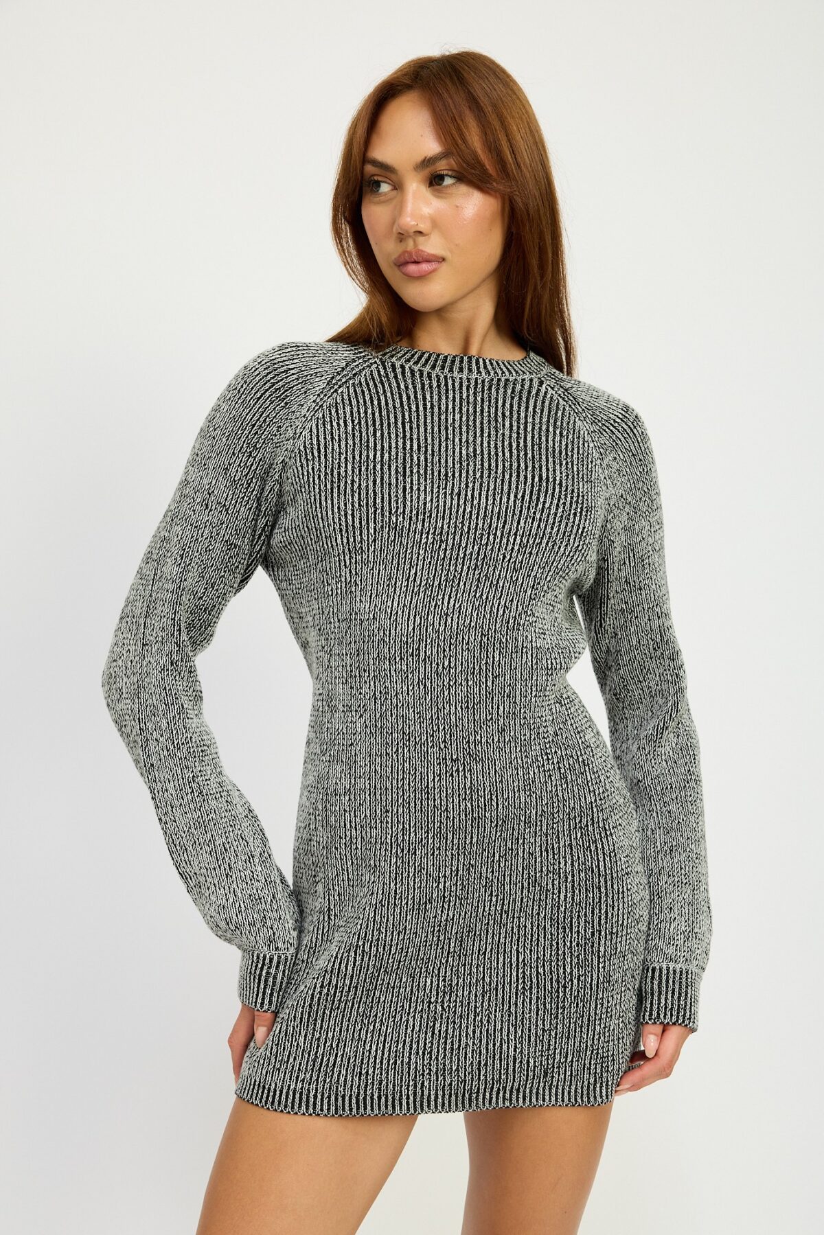 Mock Neck Mini Rib Dress - Image 2