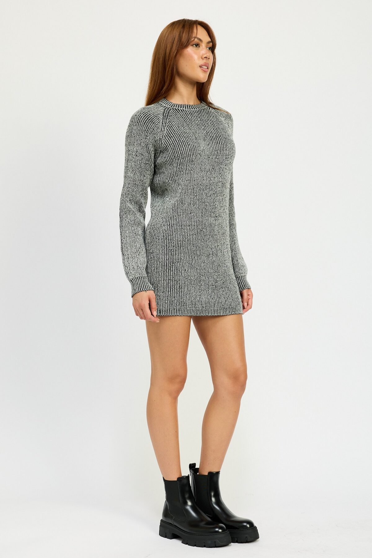 Mock Neck Mini Rib Dress - Image 5