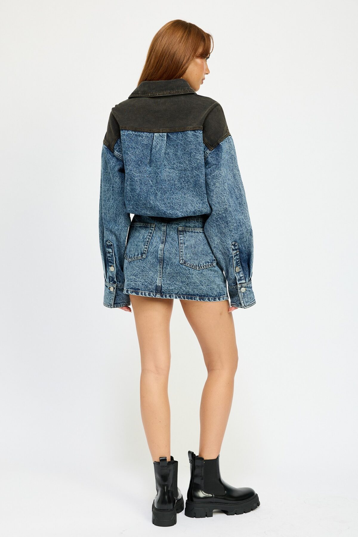 Button Up Denim Mini Dress - Image 6