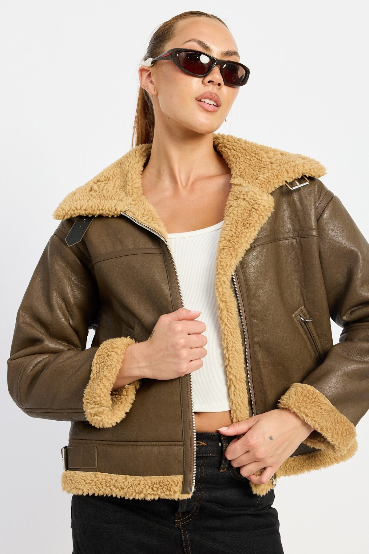 Shearling Moto Jacket - Image 8