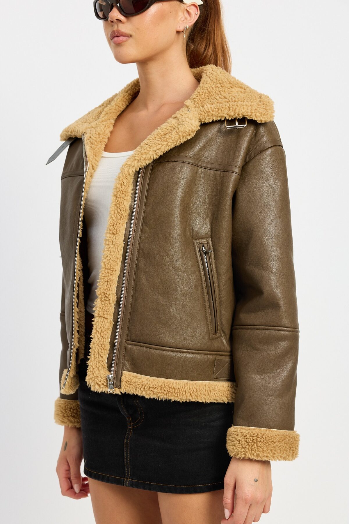 Shearling Moto Jacket - Image 7