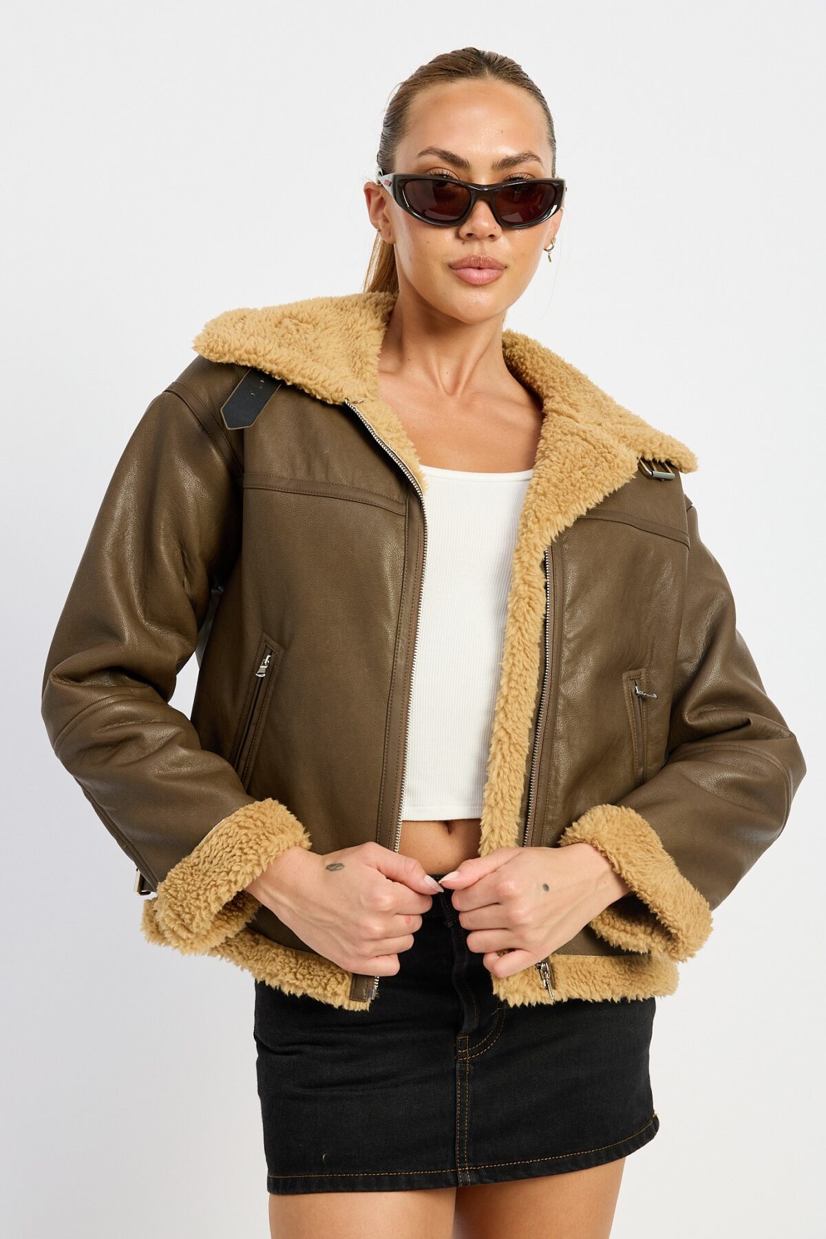 Shearling Moto Jacket - Image 6