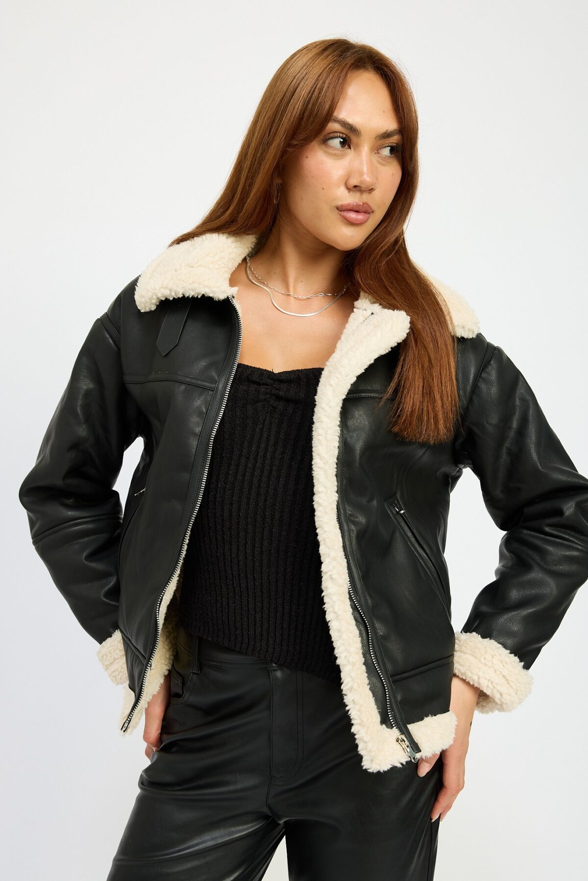 Shearling Moto Jacket - Image 3