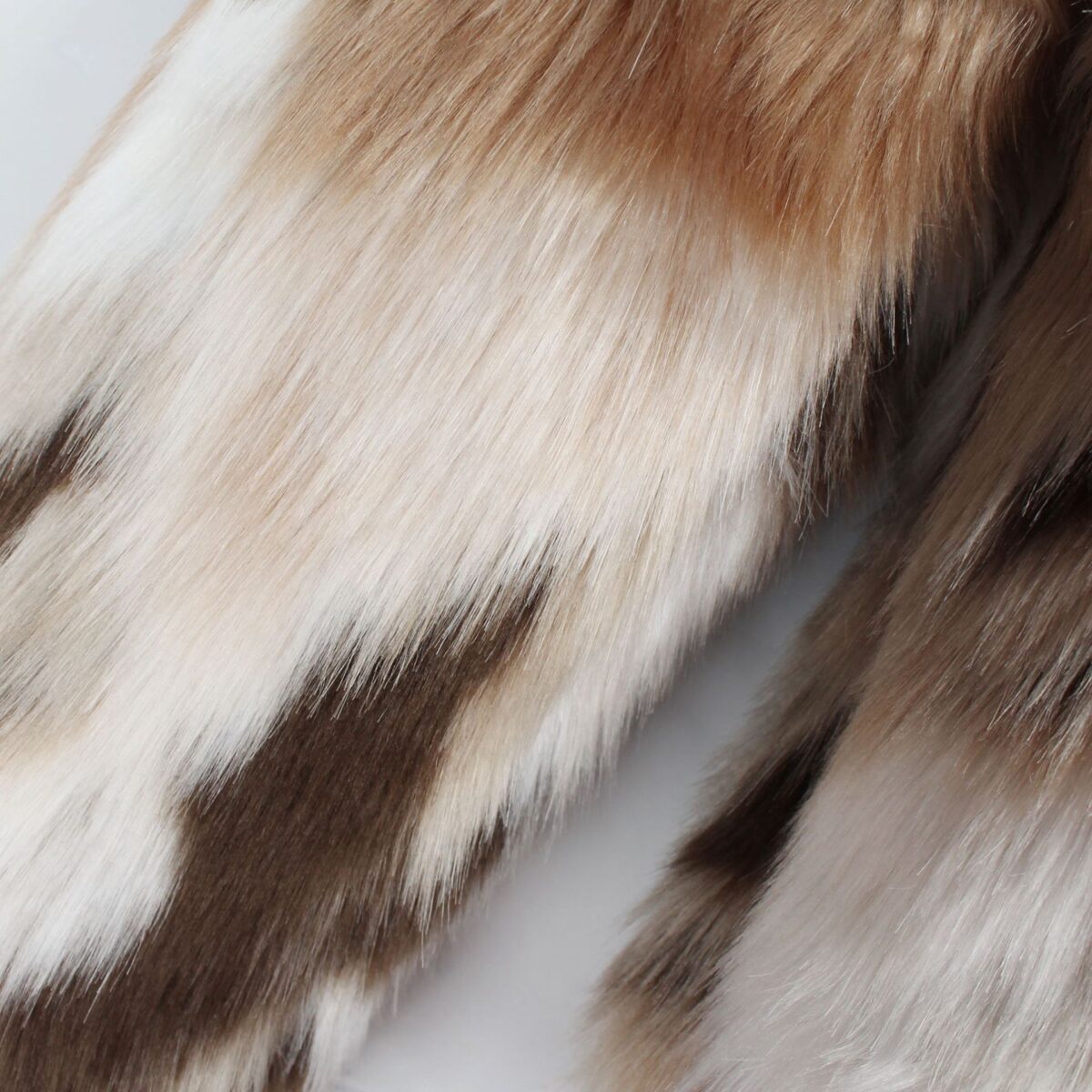 Popular Autumn Winter Mixed Color Faux Fur Coat Top Female - Image 14