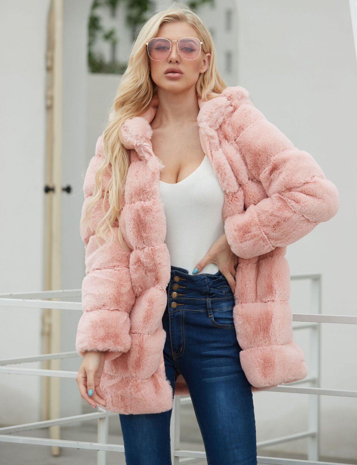 Long Faux Fur Women Coat Women Autumn Winter Long Overcoat Women - Image 5