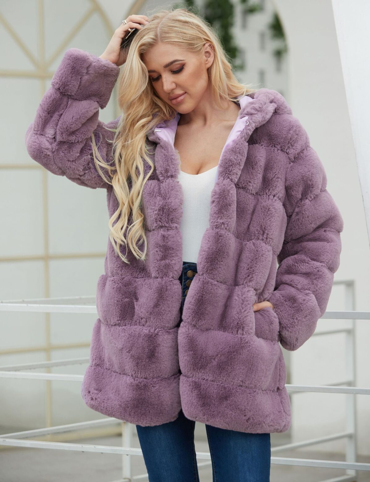 Long Faux Fur Women Coat Women Autumn Winter Long Overcoat Women - Image 13